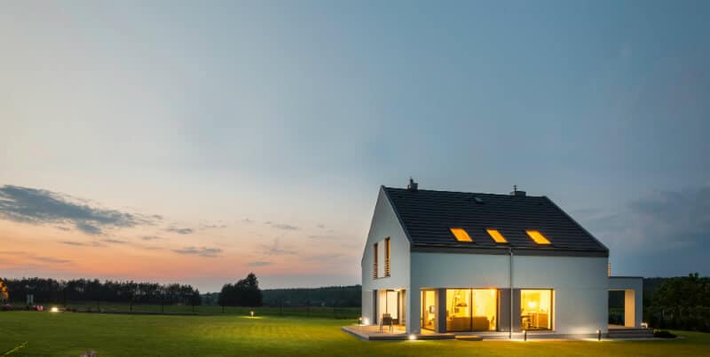 House at dusk